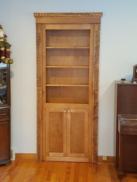 King Size Murphy Bed - Without Cabinets, Shaker Style, Brushed Nickel Pulls