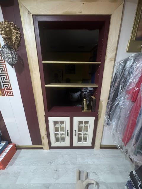 King Size Murphy Bed - Without Cabinets, Shaker Style, Brushed Nickel Pulls