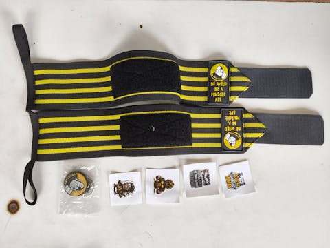 Muscleape Wrist Support Wraps for Gym| For Powerlifters, Bodybuilders and Other Strength Athletes|  3 Inches Velcro with Thumb Loop | Black