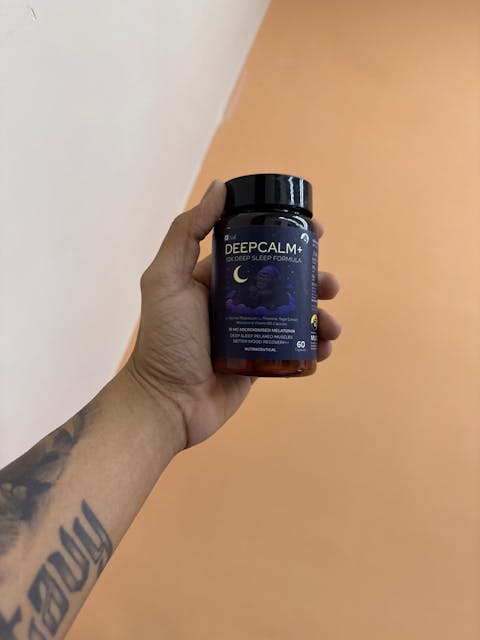MuscleApe DeepCalm+ Sleep Supplement 60 Caps | 10mg Microionised Melatonin + L-Theanine, Magnesium, Glycine & Tagar | Recovery