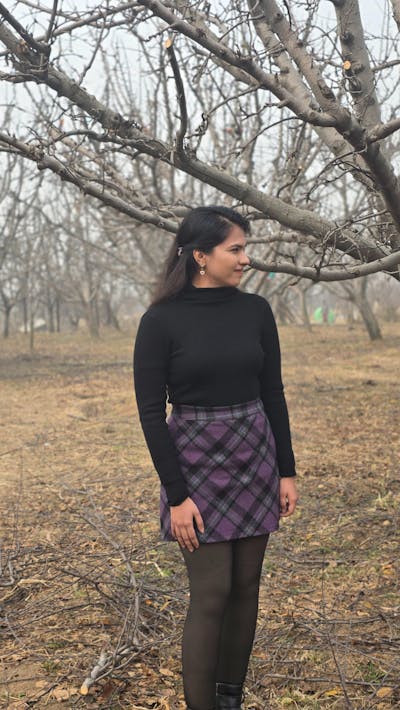 Violet Plaid Mini Skirt