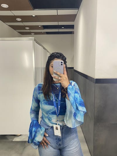 Korean Puff Sleeves Floral Lacy Top