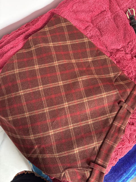 Plaid Woollen Mini Skirt With Belt