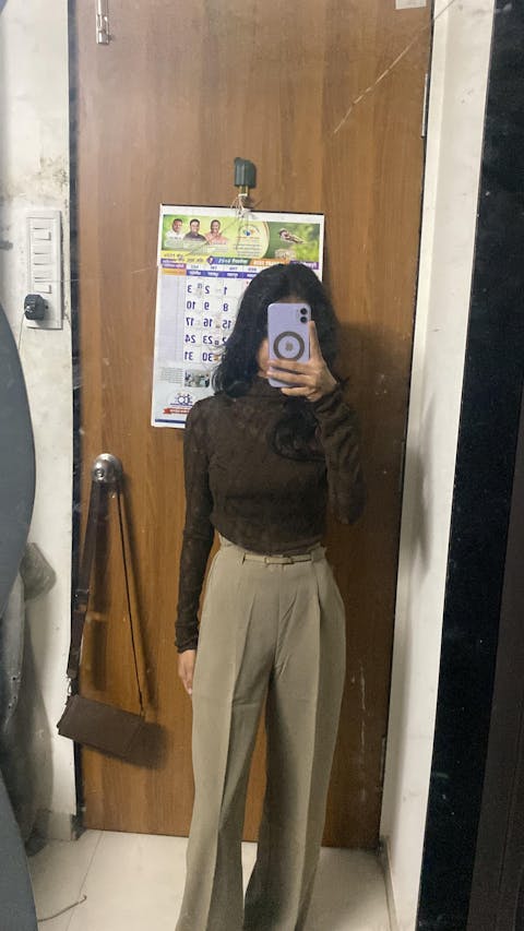 Straight Fit Wide Leg Pants With Belt For Women