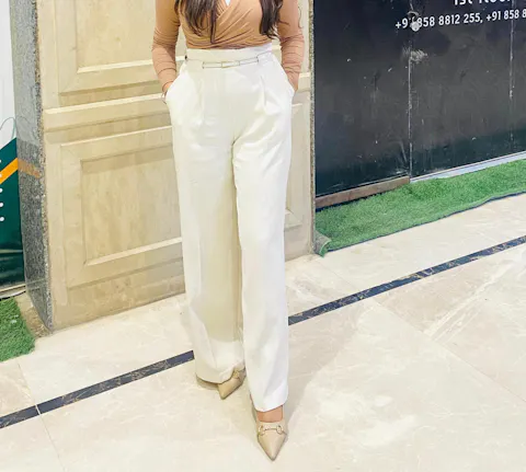 Wide Legged Pleated Korean Pants