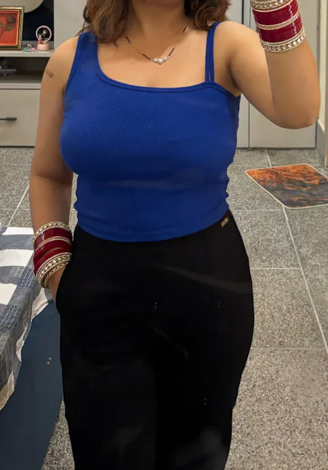 Asymmetrical Neck Crop Top