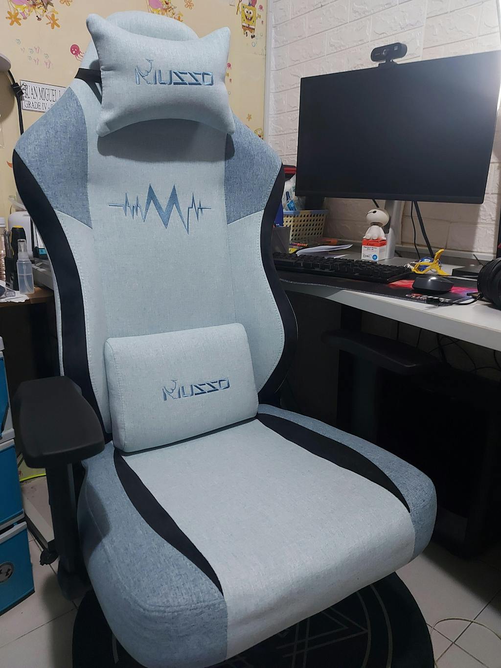 MUSSO Aeolus Series Fabric Computer Gaming Chair Heartbeats 199C XL