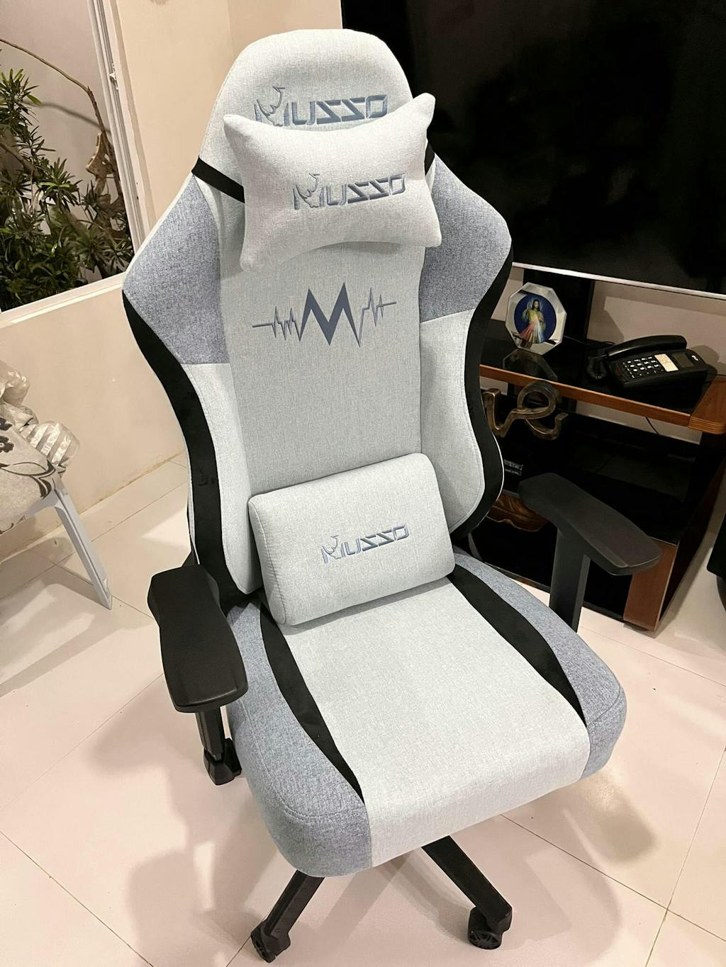 MUSSO Aeolus Series Fabric Computer Gaming Chair Heartbeats 199C XL SI