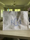 Monogram Burlap Jute Pocket Tote - Seafoam | Personalized Tote | Beach Tote | Pool Tote | Bridesmaid Gift | Gift for Her