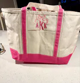 Personalized Boat Tote | Boat Tote Bag | School Tote Bag | Embroidered Tote Bag | Beach Boat Tote | Name Tote Bag