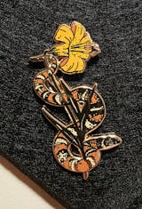 Enamel Pin: CA Kingsnake & Lemon Lily