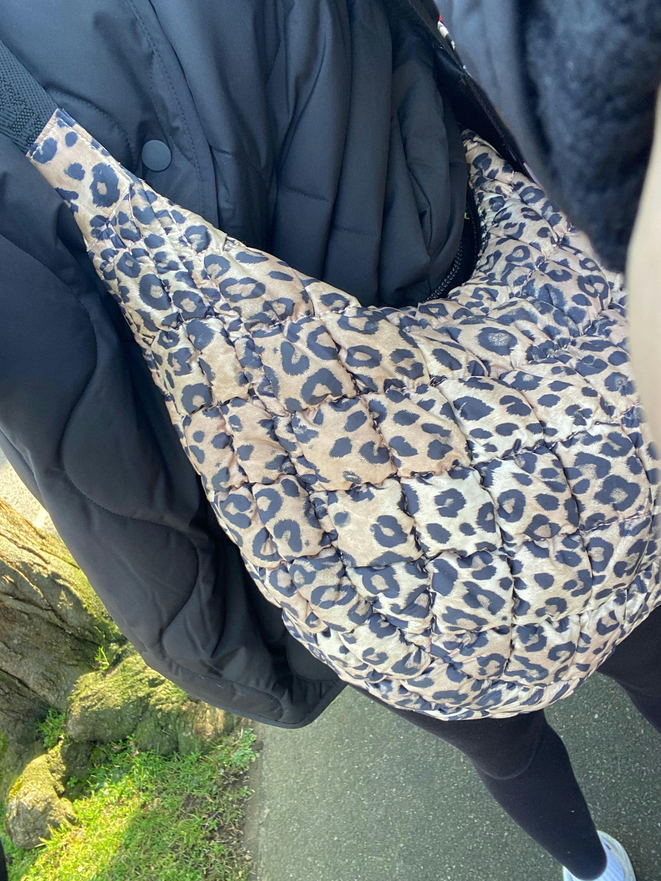 Dumpling Quilted Crossbody Bag - Leopard