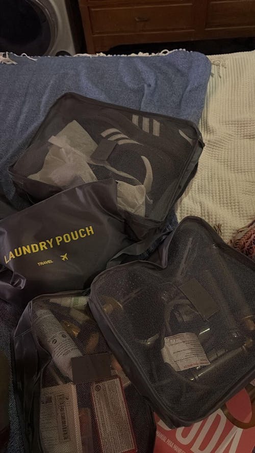 Set de 6 Bolsas Organizadoras  Grises para Valija Varios Tamaños