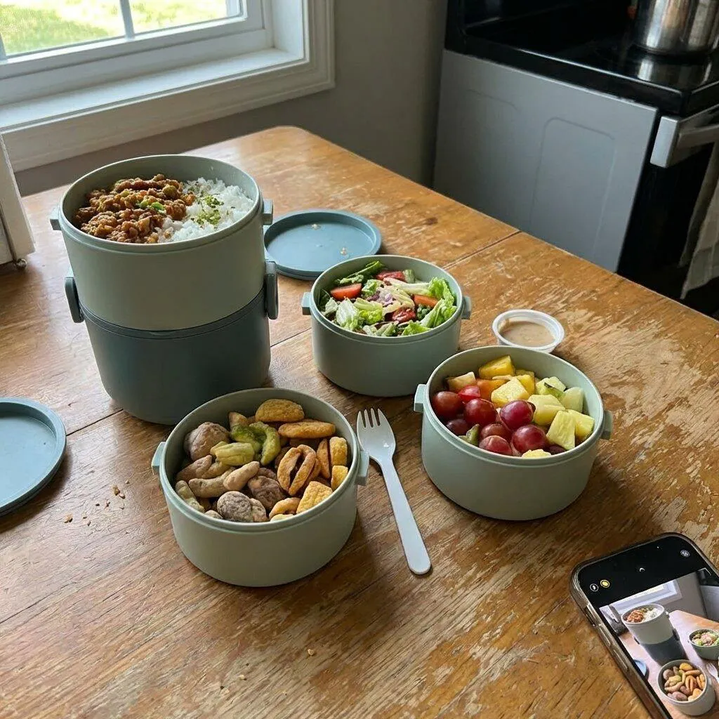 Luncheras Térmicas Apilables Acero Inox  Pack x4