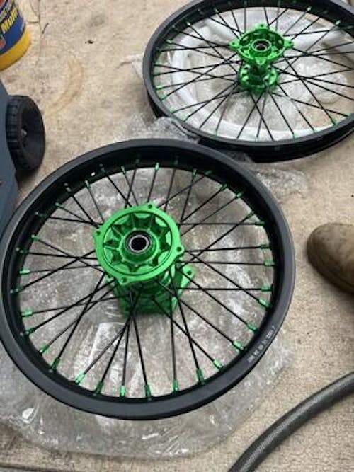 Aluminum 21" Front & 18" / 19" Rear Wheel Rim Hub Sets for Kawasaki KX250 KX250X 2021-2024 / KX450 2019-2024