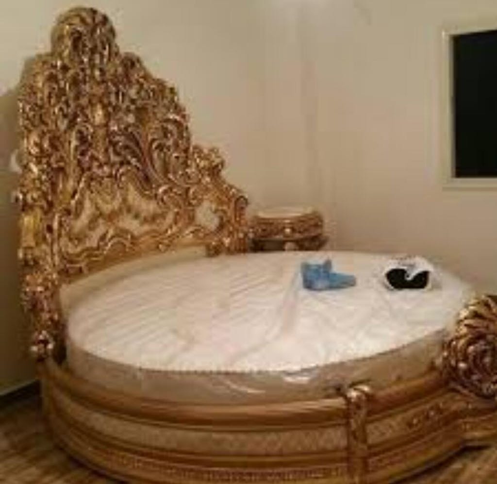 European Style Wooden Carved Round Bed Online Furniture Store My Aashis