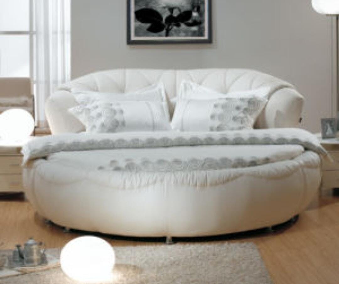 Luxurious PostModern Leather Round Bed Online Furniture Store My