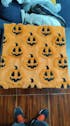 Ghost & Pumpkin Plush Faux Fur Pillow Cover – 18x18” Halloween & Fall Decor for Sofa or Bed