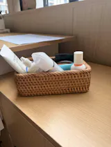 Handwoven Rectangular Rattan Wicker Basket