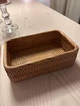 Handwoven Rectangular Rattan Wicker Basket