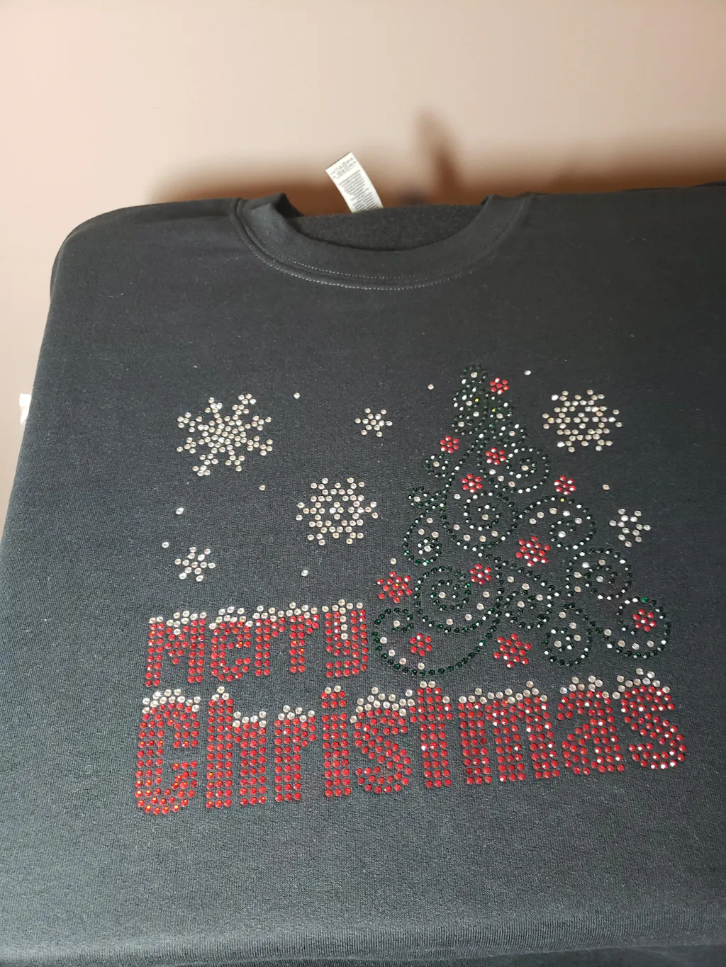 Merry Christmas with Tree Rhinestone Template File