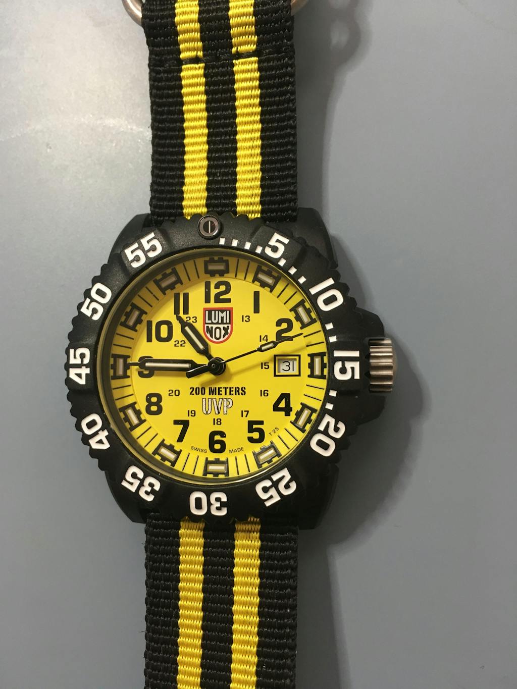 Luminox Men's Quartz Watch Set Sea Navy Seal Yellow and Black Nylon