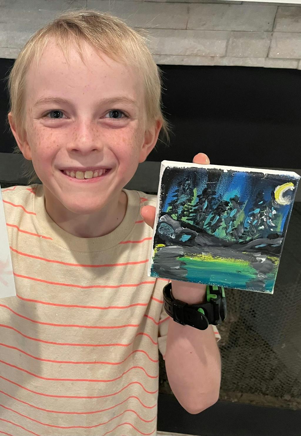 Mini Northern Lights Scene Paint Kit - 4X4 Canvas