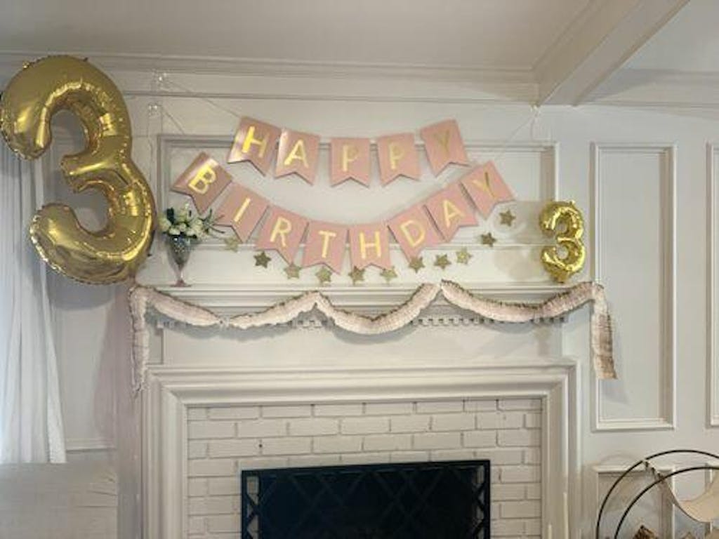 Baby Pink/Cream/Gold Crepe Festoon Banners My Mind's Eye My Mind's Eye Paper Goods