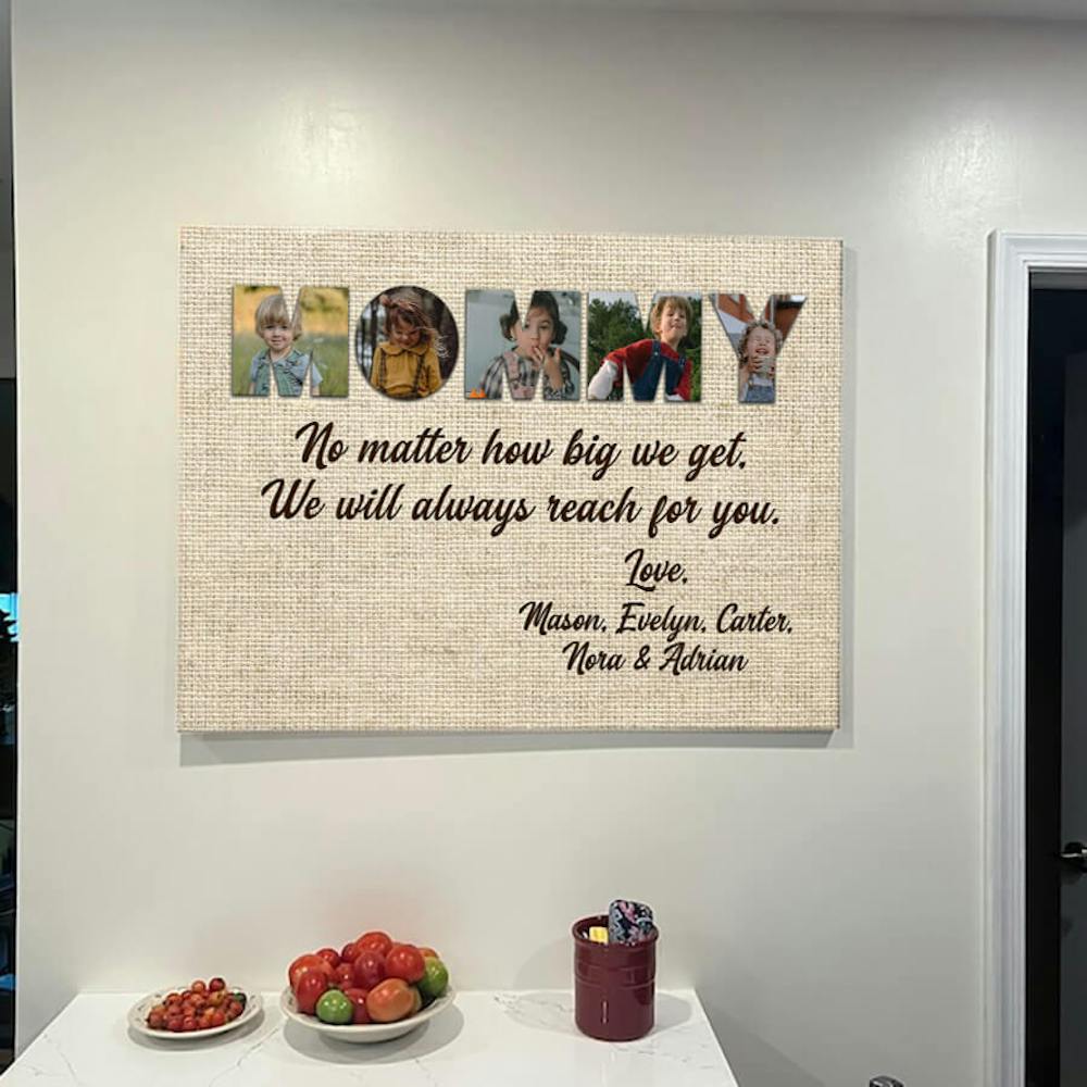 Mom, No Matter How Big We Get, We Will Always Reach For You  - Personalized Mother's Day And Birthday Gift For Mom - Custom Canvas Print - Mymindfulgifts
