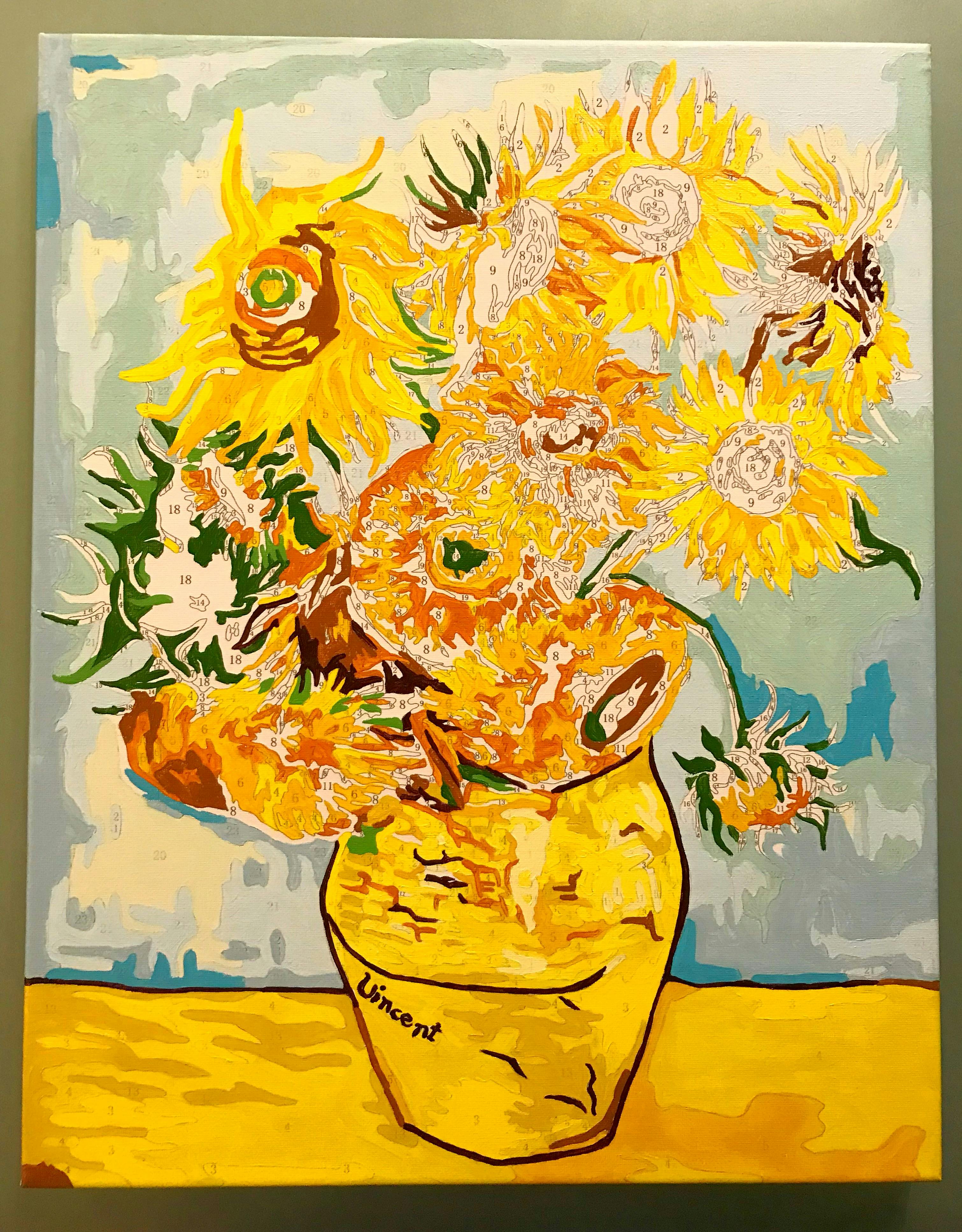 van gogh sunflower paint by number