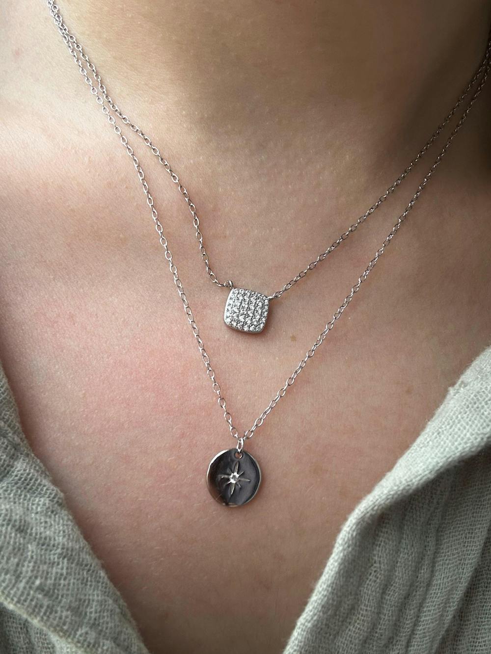 Sparkling Square necklace - Retro Collection