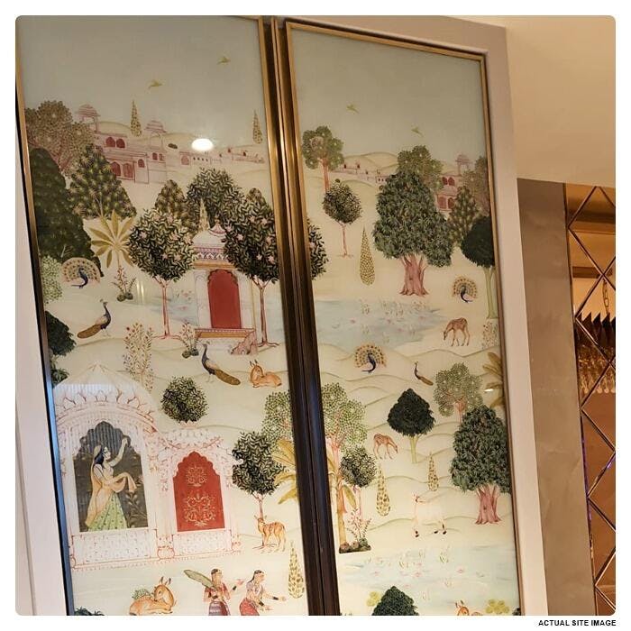 A Day In Vrindavan: Pichwai Garden Wallpaper For Living Room