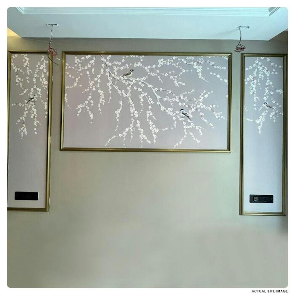 Zuma: Hand-Painted Peacock & Floral Custom Wallpaper