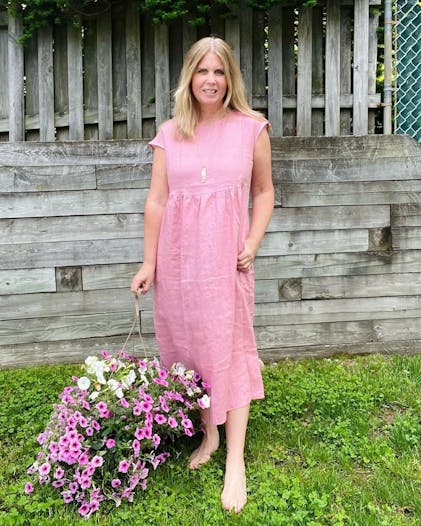 100% Linen Cap Sleeve Washed Maxi Dress JOAN – LINTICO