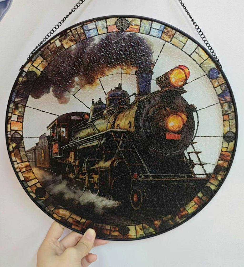 Railspirit Vintage Steam Train Suncatcher Nostalgic Locomotive Theme Home Decoration