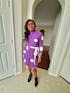 Purple Polkadot Print Loose A-Line Dress