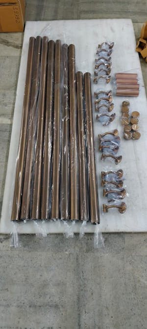 Custom Brushed Stainless Steel Handrail Kit (with Wall Returns)