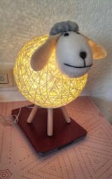 Veilleuse LED, Mouton Lampe de Chevet en Rotin, Veilleuse Enfant
