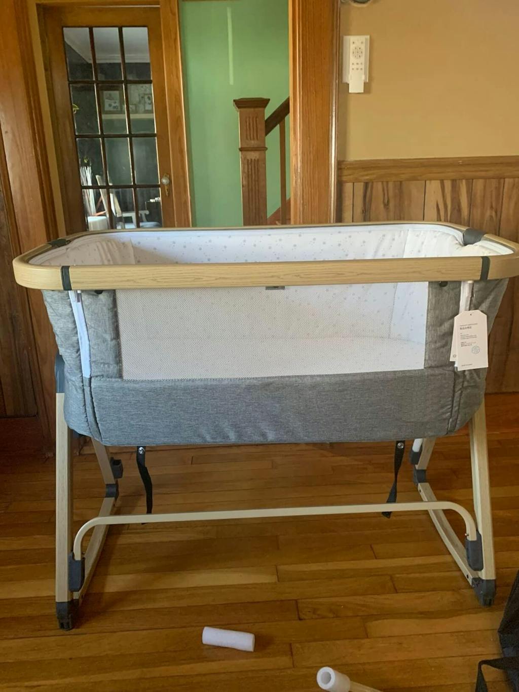 Foldable Mini Crib With Wheels For Baby Bedside Crib Bassinet