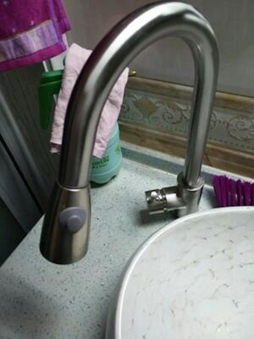 Euro Round Chrome Pull Out Shower Kitchen Sink Mixer Tap