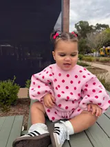 Lucie Polka Dot Knit Set - Raspberry/Petal Pink