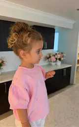 Élise Puff Knit Top - Petal Pink
