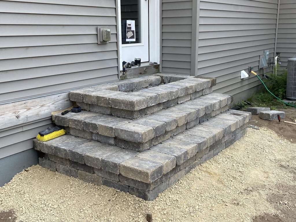 Patio Step Design 3 Cascading Steps 84" Wide Stoop