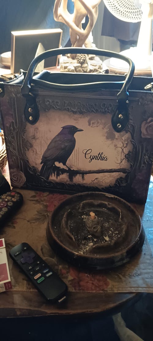 Gothic Raven - Personalized Leather Handbag & Wallet Set