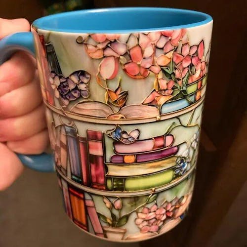 Floral Bookshelf - Gift For You, Book Lovers, Family Members - Personalized Accent Mug