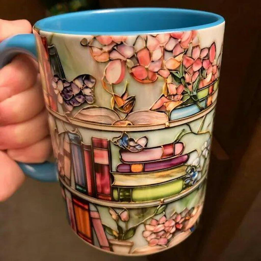 Floral Bookshelf - Gift For You, Book Lovers, Family Members - Personalized Accent Mug
