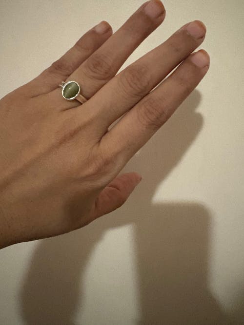 Prosperity Cat'S Eye (Lehsunia) Ring in 925 Sterling Silver - Shakti