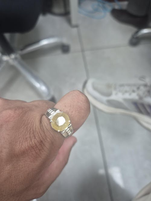 Royal Yellow Sapphire (Pukhraj) Ring in 925 Sterling Silver - Urja