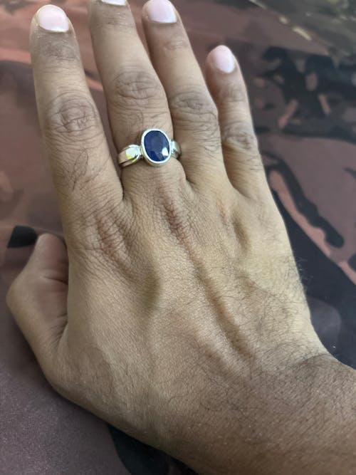 Timeless Blue Sapphire (Neelam) Ring in 925 Sterling Silver - Shakti