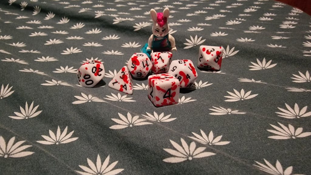 Red Splatter Dice Set